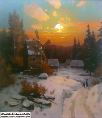 Картина «Засніжене село»