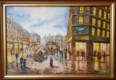 Картина «Який прекрасний вечірний Париж» у рамі