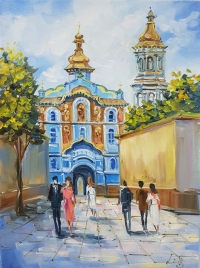 Картина київський пейзаж «Види Києва. Києво-Печерська Лавра» купити картину олією Київ