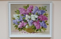 Картина олією квіти бузок «Ніжний букет бузку» купити картину Київ 