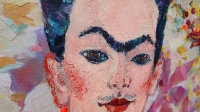 Картина олією «Фрида Кало та її кішка» купити живопис Україна