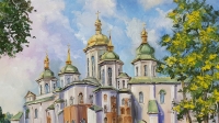 Картина олією київський пейзаж «Види Києва. Софія» купити міський пейзаж Київ