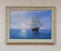 Картина олією морський пейзаж «Морський пейзаж. Вітрильник» купити живопис Київ