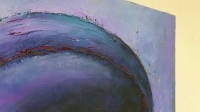 Картина олією для сучасних інтер'єрів «Ліловий натюрморт зі сливами» купити живопис Україна