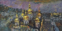 Картина олією київський пейзаж «Види Києва. Києво-Печерська Лавра. Вид зверху» купити живопис Україна