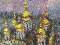 Картина олією київський пейзаж «Види Києва. Києво-Печерська Лавра. Вид зверху» купити живопис Україна