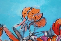 Картина абстрактні квіти TIGER LILIES купити живопис Украіна