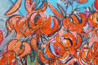 Картина абстрактні квіти TIGER LILIES купити живопис Украіна