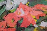 Абстрактна картина з квітами GLADIOLUSES купити картину для сучасного інтер'єру Украіна