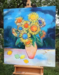 Картина натюрморт з соняхами SUNFLOWERS купити картину для сучасного інтер'єру