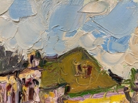 Картина олією київський пейзаж «Види Києва. Театр Колесо» купити живопис Україна