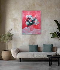 Картина квіти PEONIES живопис для сучасних інтер'єрів
