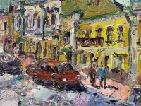 Картина олією київський пейзаж «Види Києва. Театр Колесо» купити живопис Україна