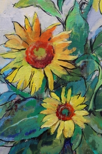 Картина натюрморт з квітами соняхами SUNFLOWERS живопис для сучасних інтер'єрів