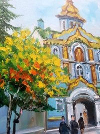Картина олією міський пейзаж Києва «Види Києва. Києво-Печерська Лавра» - живопис Україна