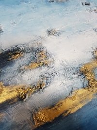 Картина олією абстракція море «На краю води» живопис для сучасних інтер'єрів