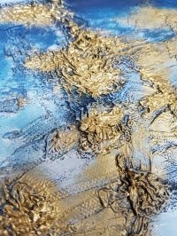 Картина олією абстракція море «На краю води» живопис для сучасних інтер'єрів