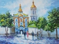 Картина олією пейзаж Києва «Види Києва. Києво-Печерська Лавра» купити живопис Україна