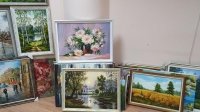 Картина квіти «Білі півонії» купити живопис Київ