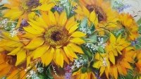 Картина квіти «Соняшники. Поцілунок сонця» купити картину олією Київ