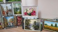 Картина квіти «Весняні півонії» купити картину олією Україна