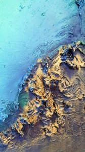 Абстрактна картина морський пейзаж «З глибини» купити живопис олією Україна