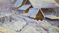 Картина олією зимовий пейзаж «Зимові спогади» купити живопис Україна