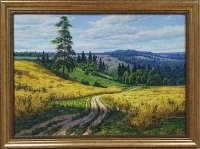 Картина олією пейзаж «Пшеничне поле» купити живопис Україна