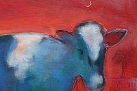 Абстрактна картина STUFF GARDEN COW купити живопис Украіна