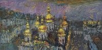 Картина олією київський пейзаж «Види Києва. Києво-Печерська Лавра. Вид зверху» купити живопис Україна