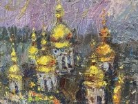 Картина олією київський пейзаж «Види Києва. Києво-Печерська Лавра. Вид зверху» купити живопис Україна