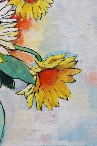 Абстрактна картина SUNFLOWERS WITH LEMON купити картину для сучасного інтер'єру
