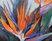 Абстрактна картина STRELITZIA BIRD OF PARADISE купити картину для сучасного інтер'єру