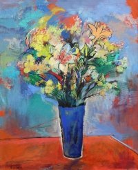 Абстрактна картина квіти BOUQUET OF FLOWERS купити картину для сучасного інтер'єру