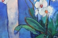 Абстрактна картина з квітами ORCHID AND LITTLE TOMATO купити картину для сучасного інтер'єру