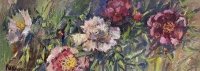 Картина олією квіти «Рожева півонія» купити живопис Україна