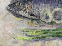 Картина олією натюрморт «Натюрморт з оселедцем під водочку» купити живопис Україна