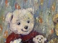 Картина олією для дитячої кімнати «Ведмедики. В гостях у Віні Пуха» купити живопис Україна