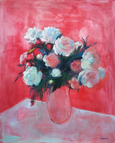 Картина квіти PEONIES живопис для сучасних інтер'єрів