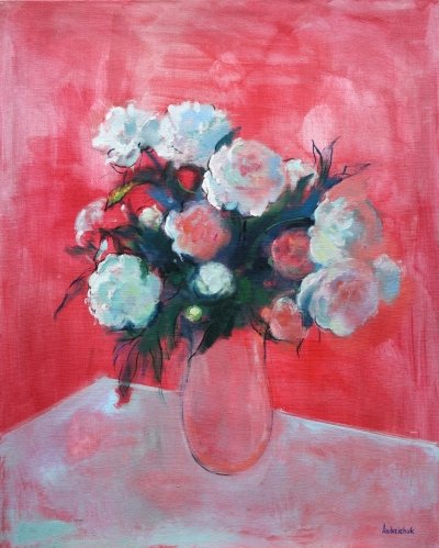 Картина квіти PEONIES живопис для сучасних інтер'єрів