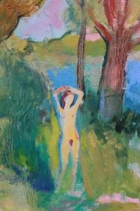 Картина пейзаж THE GIRL IS SUNBATHING купити живопис Украіна
