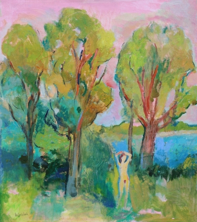 Картина пейзаж THE GIRL IS SUNBATHING купити живопис Украіна